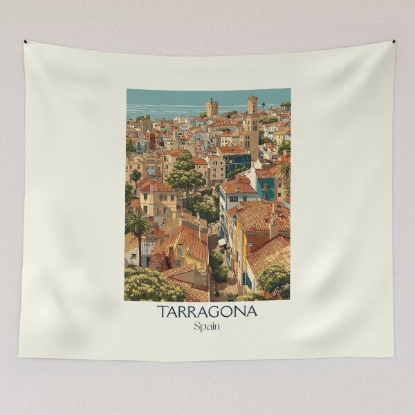 Item preview, Tarragona Travel Poster – Roman Coastline Spain Vintage Print designed and sold by TuncGK.