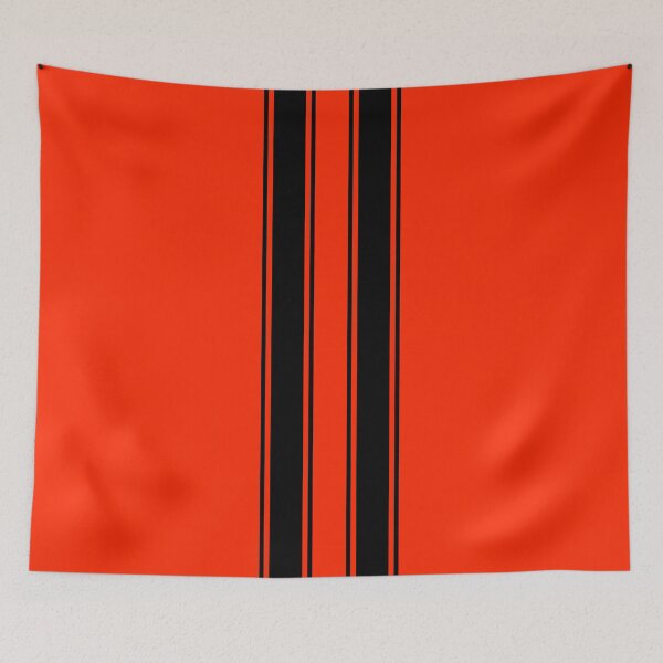 Item preview, Dual Racing Stripes 2 Pinstripes Each (Black On Bright Red) designed and sold by Racing Stripes Only.