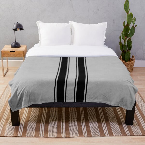 Item preview, Rayas de carreras dobles, 2 franjas cada una (negro sobre gris) designed and sold by Racing Stripes Only.