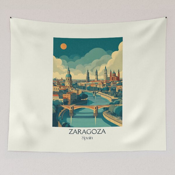 Item preview, Zaragoza Vintage Poster – Basilica del Pilar Spain Travel Art designed and sold by TuncGK.
