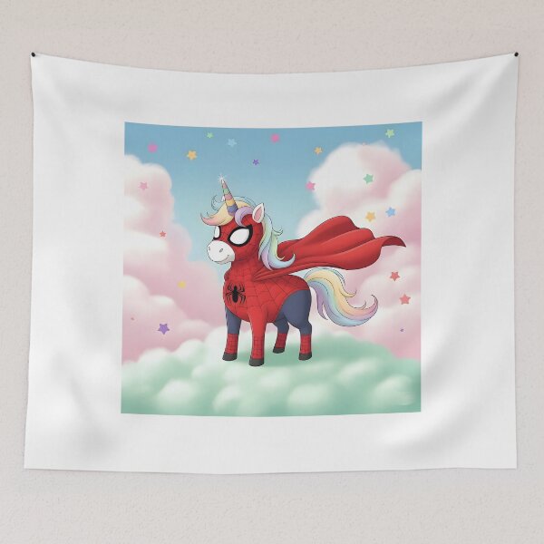 Item preview, Rainbow Superhero Unicorn – Spider-Inspired Fantasy Art designed and sold by NCLaserDesigns.