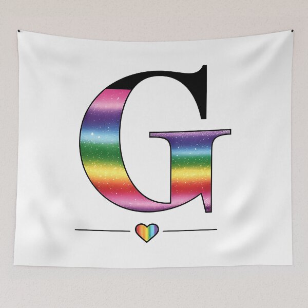 Item preview, Pride Rainbow G Letter with Heart, Guncle designed and sold by Bliss Find And Design.