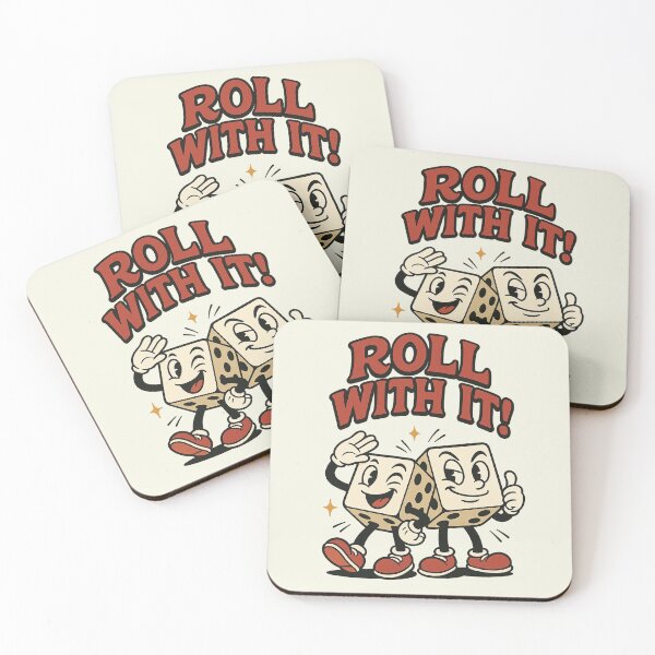 Item preview, Roll With It! – Retro Cartoon Dice Pair designed and sold by HoopeStylee.