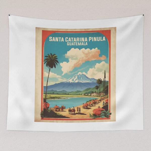 Item preview, Santa Catarina Pinula Guatemala Vintage Poster Tourism  designed and sold by TravelersGems.