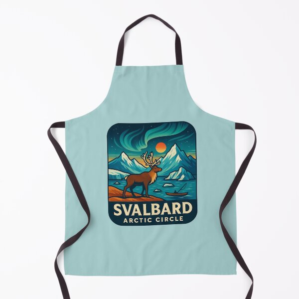 Item preview, Svalbard Arctic Circle – Retro Travel with Reindeer & Aurora designed and sold by Myra365Art.