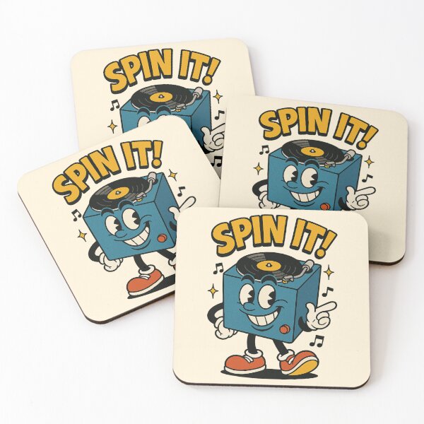 Item preview, Spin It! – Groovy Retro Turntable Cartoon designed and sold by HoopeStylee.