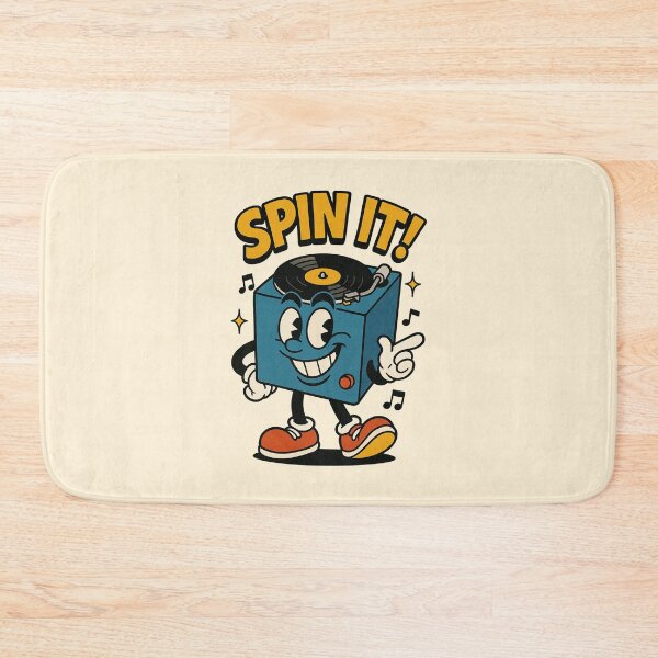 Item preview, Spin It! – Groovy Retro Turntable Cartoon designed and sold by HoopeStylee.