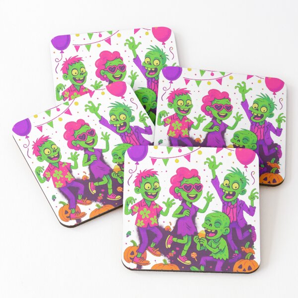 Item preview, Funny Neon Zombies Halloween Party designed and sold by ThePrintFlow.