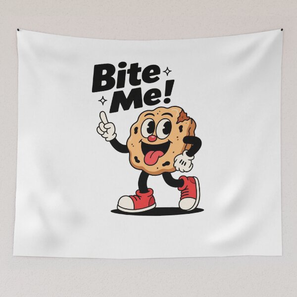 Item preview, Bite Me! – Funny Retro Cookie Cartoon designed and sold by HoopeStylee.