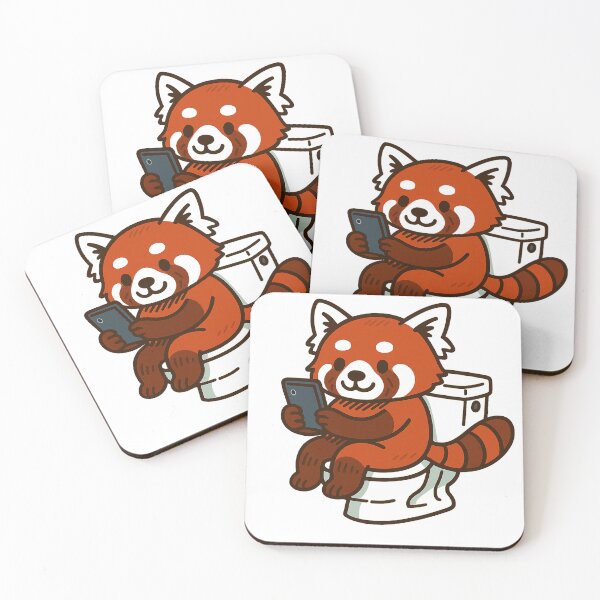 Item preview, Red Panda on the Loo Checking Phone designed and sold by Owcomm.