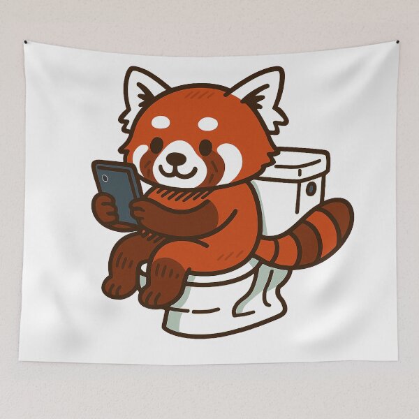 Item preview, Red Panda on the Loo Checking Phone designed and sold by Owcomm.