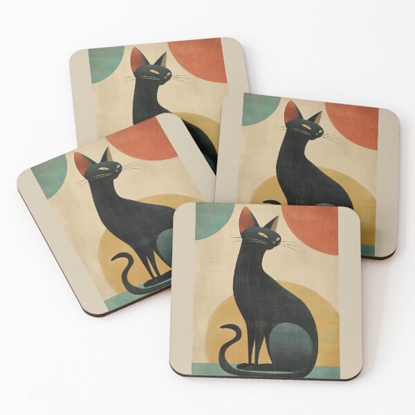 Item preview, Retro Black Cat 1950s Style Vintage Cat Design Retro Cat designed and sold by ICdesigner.