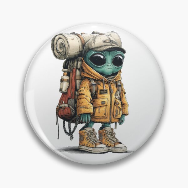 Item preview, Pequeño extraterrestre verde con traje de aventura designed and sold by CreativeLarysa.