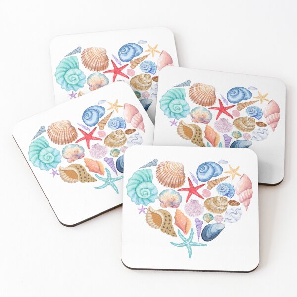 Item preview, Heart Seashell Lover Ocean Lover Star Fish Coral Reef Coastal Design Coastal Party designed and sold by CCKimShop.