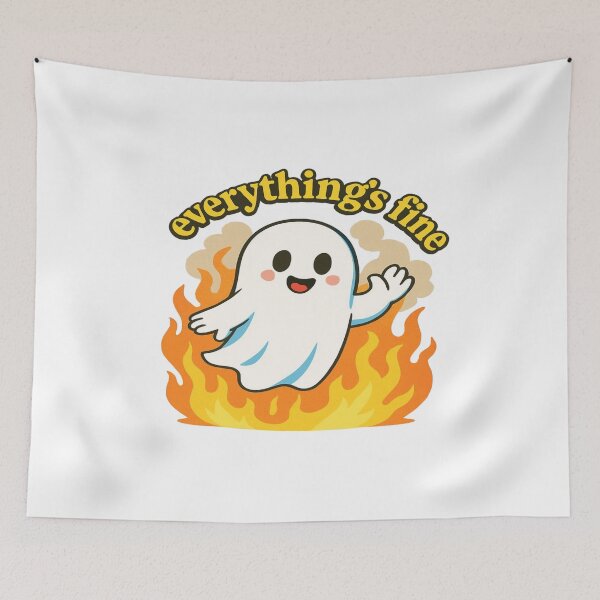 Item preview, Everythings fine ghost designed and sold by YourFavBuddy.