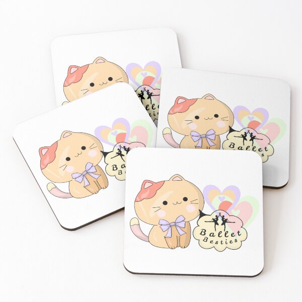 Item preview, Ballet Besties Kawaii Pastel Cat Sticker – Cute Ballerina Dance Gift designed and sold by Dance Vibes: Blingit Studios.
