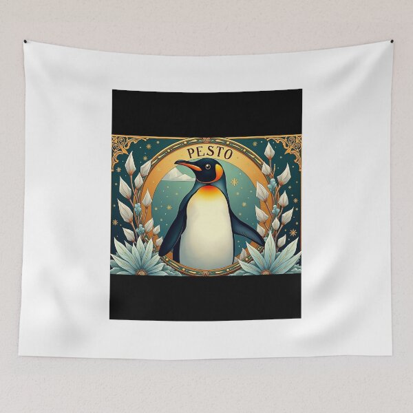 Item preview, Pesto Penguin Art Nouveau Ornate Design designed and sold by amazingman60.