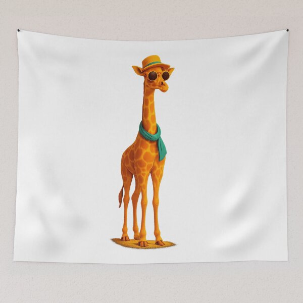 Item preview, Cool Giraffe with Summer Vibes – 3D Illustration designed and sold by NeonCore.