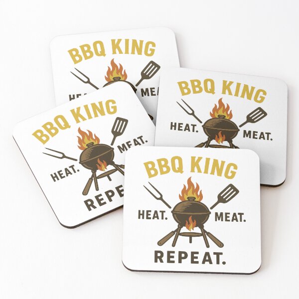 Item preview, BBQ King – Heat. Meat. Repeat. designed and sold by Nocturne Stitch.