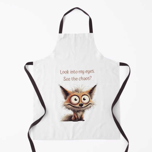Item preview, Cartoon cute fluffy fox with a quote- LOOK INTO MY EYES. SEE THE CHAOS? designed and sold by Gadget80.