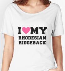 I Love My Rhodesian Ridgeback Dog Breeds Gift Women's Relaxed Fit T-Shirt