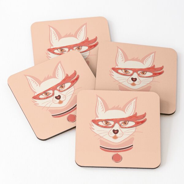 Item preview, Cute Cat with Collar and Abstract Glasses designed and sold by Lynne Adams.