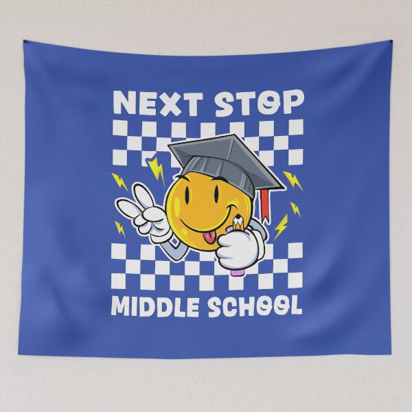 Item preview, Next Stop Middle School Graduation Cartoon Design designed and sold by Dmetalx Art Apparel.