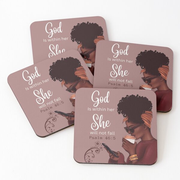 Item preview, God Is Within Her – Psalm 46:5 | Melanin Faith Art designed and sold by The Melanic.