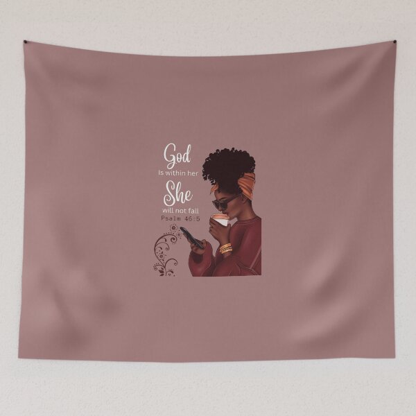 Item preview, God Is Within Her – Psalm 46:5 | Melanin Faith Art designed and sold by The Melanic.