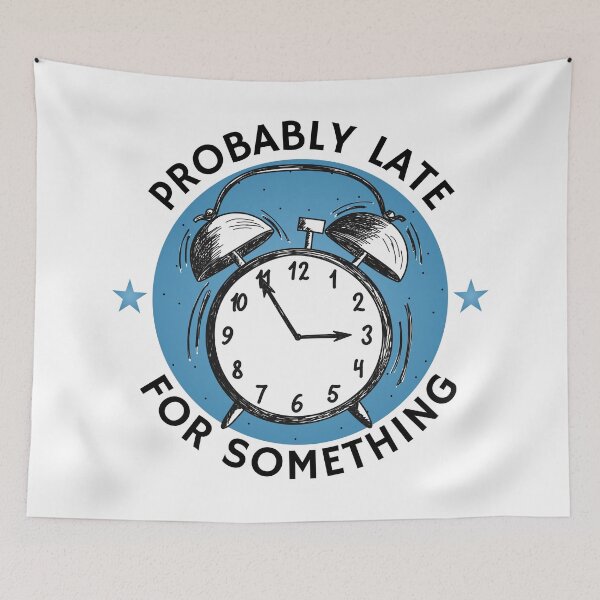 Item preview, Probably Late For Something Funny Alarm Clock Art designed and sold by MoonGirlDes000.