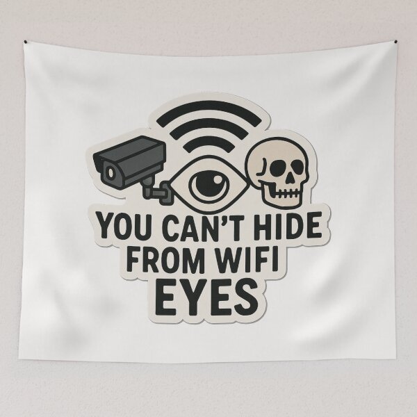 Item preview, You Can’t Hide from WiFi Eyes - Funny Surveillance Tech Sticker designed and sold by lganme.