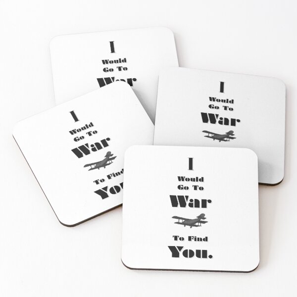 Item preview, "I would go to war to find you" on white with plane designed and sold by Michael Krogh Books.