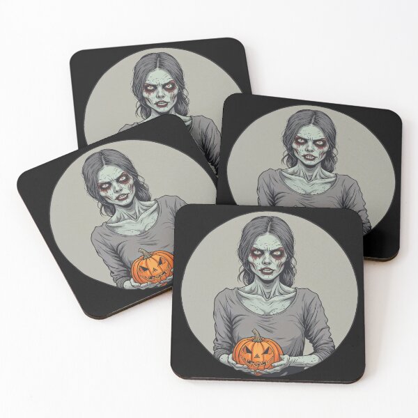 Item preview, Zombie Girl with Pumpkin - Halloween Monster designed and sold by NightTimeJ.