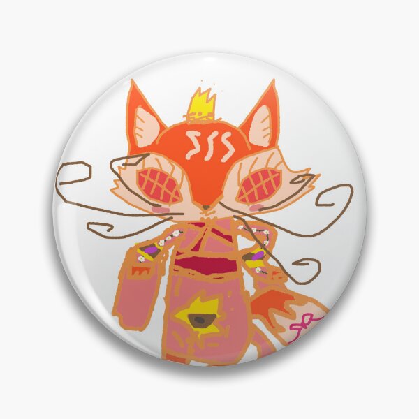 Item preview, fox/queen bee humanoid character in flower kimono designed and sold by Wolfykip's Doodle Shop.
