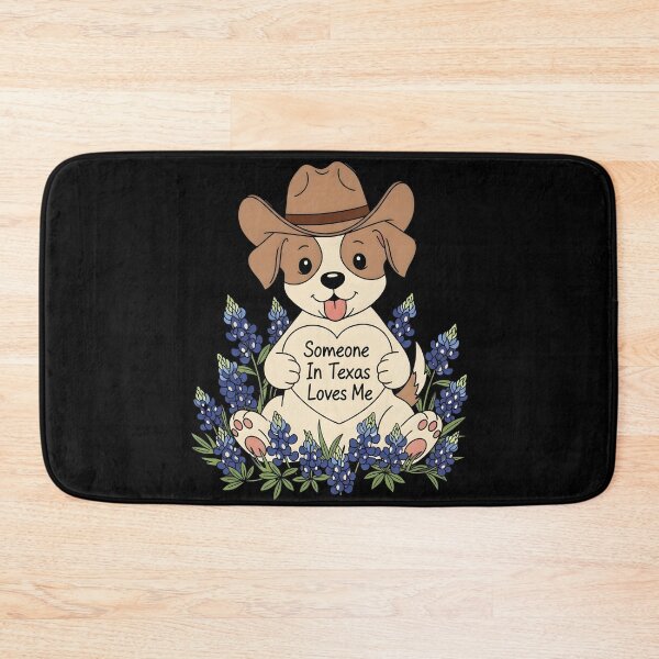 Item preview, Someone In Texas Loves Me - Cute Cowboy Puppy with Bluebonnets Design designed and sold by Fragy72.