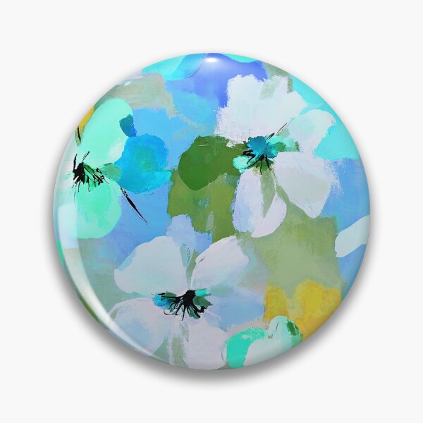 Item preview, Chic Blue, Aqua And Cream Impressionism Floral Abstract designed and sold by DEC02.