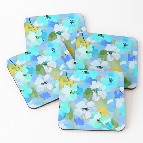 Item preview, Chic Blue, Aqua And Cream Impressionism Floral Abstract designed and sold by DEC02.