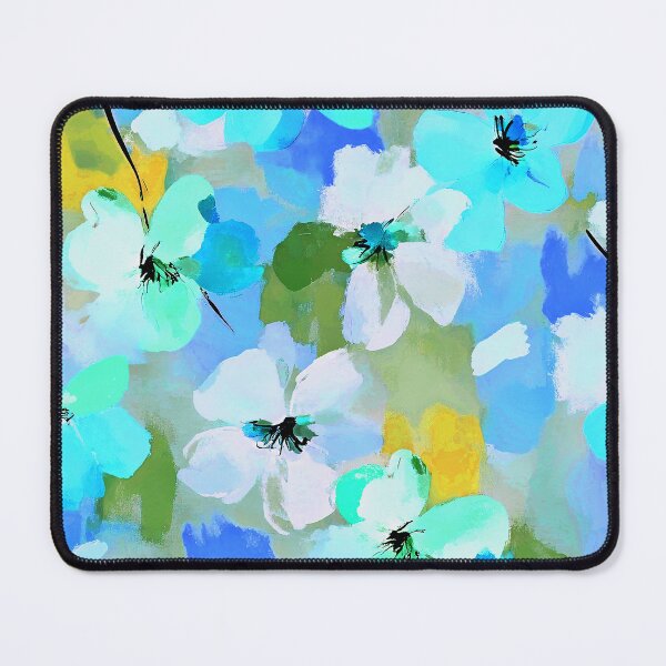Item preview, Chic Blue, Aqua And Cream Impressionism Floral Abstract designed and sold by DEC02.
