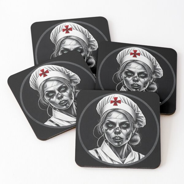 Item preview, Zombie Nurse - Undead Nurse - Grayscale designed and sold by NightTimeJ.