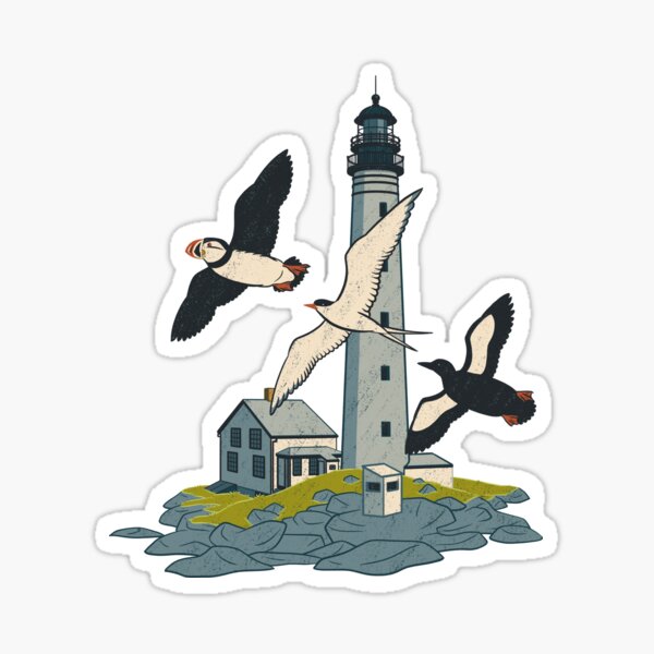 Item preview, Petit Manan Light Sea Birds designed and sold by JadaFitch.