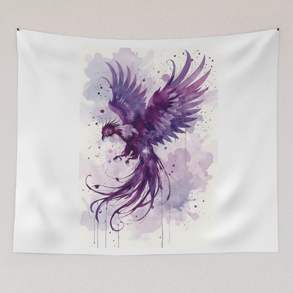Item preview, watercolor Phoenix purple, Mythical creature, Fantasy animal designed and sold by The Dream Lab.