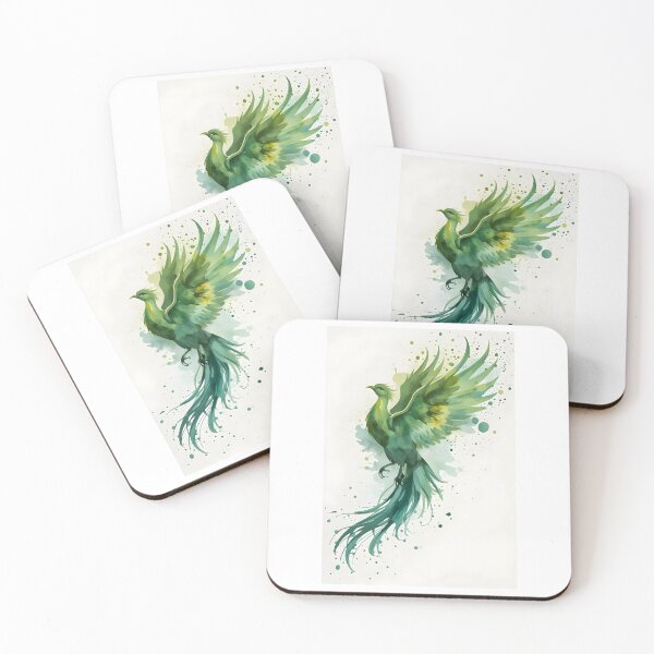 Item preview, Fenix acuarela Verde , Criatura mítica, Animal de fantasía designed and sold by The Dream Lab.