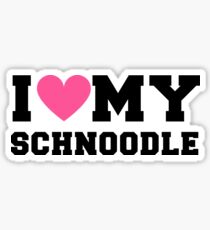 I Love My Schnoodle Dog Breeds Gift Sticker