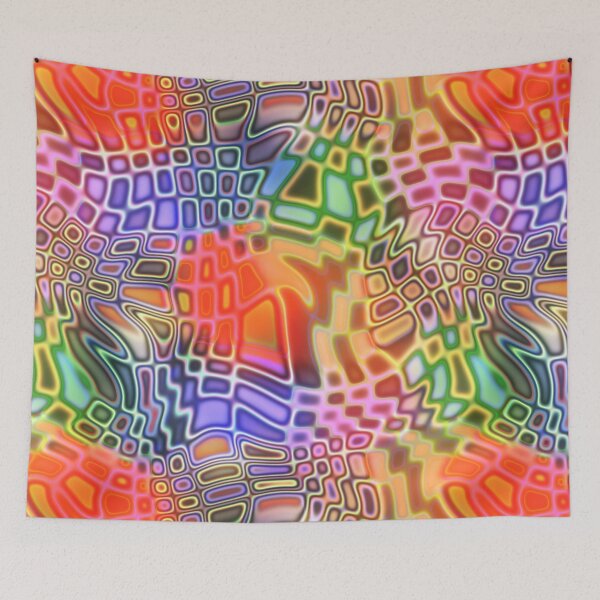 Item preview, Psychedelic electric neon pattern  designed and sold by FatBirdie.