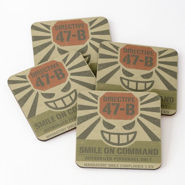 Item preview, Directive 47-B: Smile on Command – Dystopian Propaganda Poster designed and sold by N0-Chill-Studio.