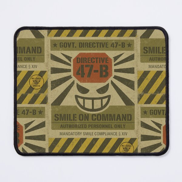 Item preview, Directive 47-B: Smile on Command – Dystopian Propaganda Poster designed and sold by N0-Chill-Studio.
