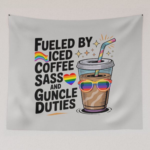 Item preview, Guncle Fuel, Iced Coffee and Sass Pride designed and sold by Bliss Find And Design.