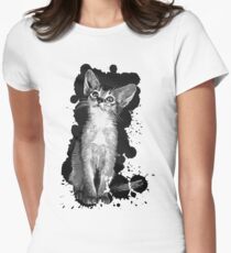 gxp abyssinian cat kitten vector art black Women's Fitted T-Shirt