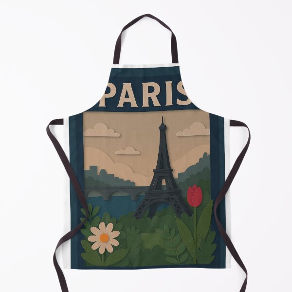 Item preview, Paris Travel Poster – Paper Cut Illustration with Eiffel Tower and Garden Flowers designed and sold by Pragatee.