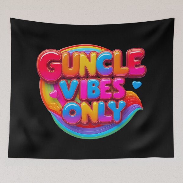 Item preview, Guncle Vibes Only, Retro Rainbow Gay Pride for Cool Uncles designed and sold by Bliss Find And Design.